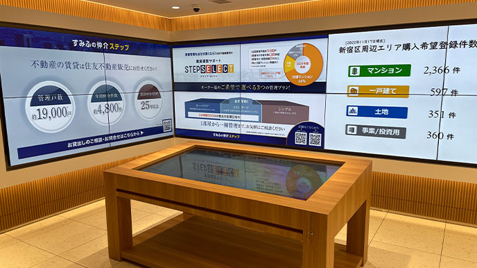 アクアヴィスタの店頭パネル＆デジタルサイネージ
